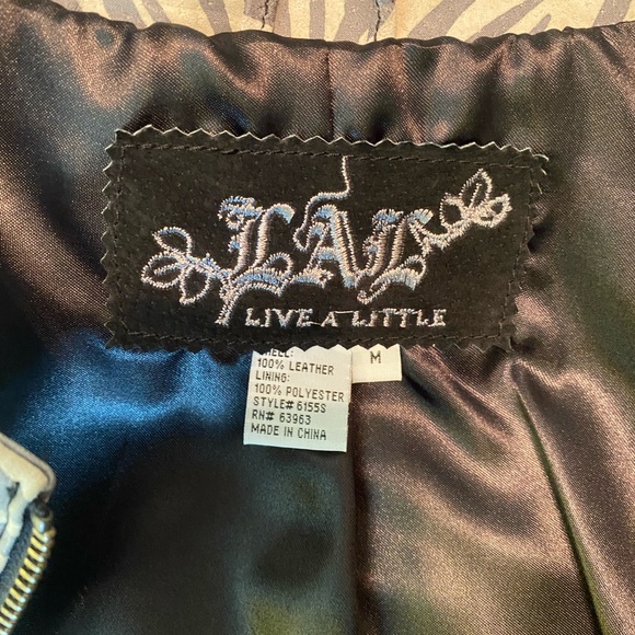 NWT L.A.L. Grey & Cream Suede Jacket - Picture 4 of 4